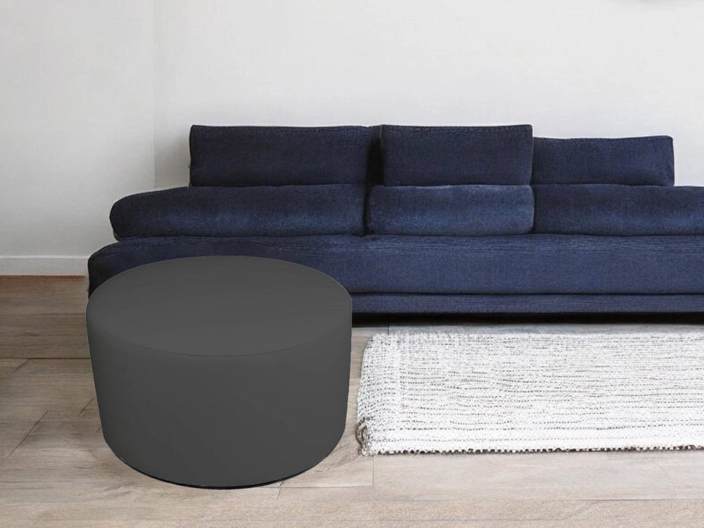 Pouf Anacapri, Poltrona multiuso, Poltroncina sacco, Pouf poggiapiedi, Made in Italy, 79x79 h42 cm, Grigio scuro