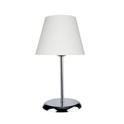 Lampada da tavolo Elva  in metallo e paralume tessuto