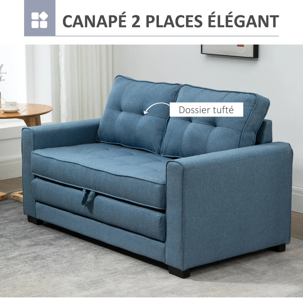 Divano letto 2 posti ¨C Minimal ¨C blu 147.5x75x85 cm