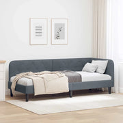 Cornice del letto ad angolo Grigio scuro 80 x 200 cm Velluto