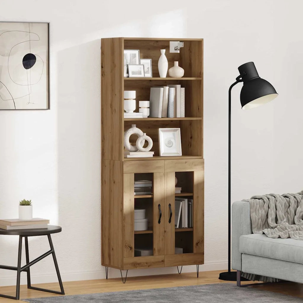 Credenza 2 pcs Rovere artigianale Legno multistrato