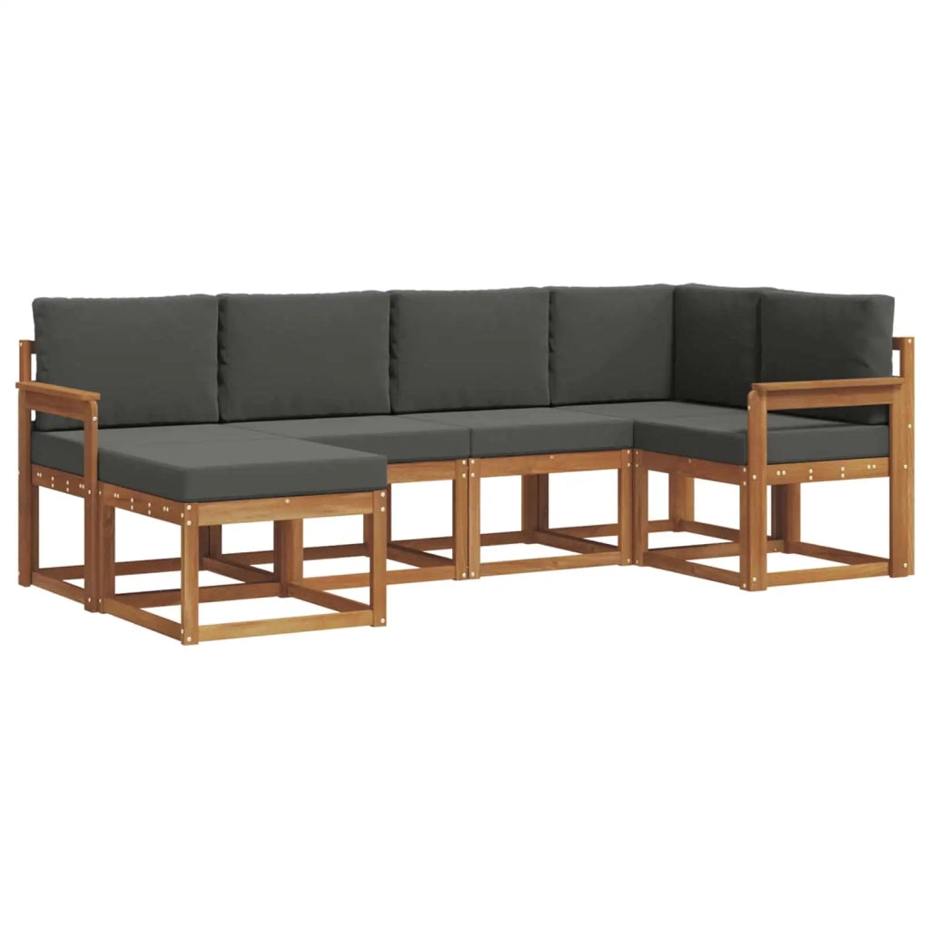 Set di divani da esterno con cuscino 6 pcs Naturale e Antracite 3366630