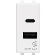 Alimentatore usb da incasso tipo a e c 5v 3a serie s44