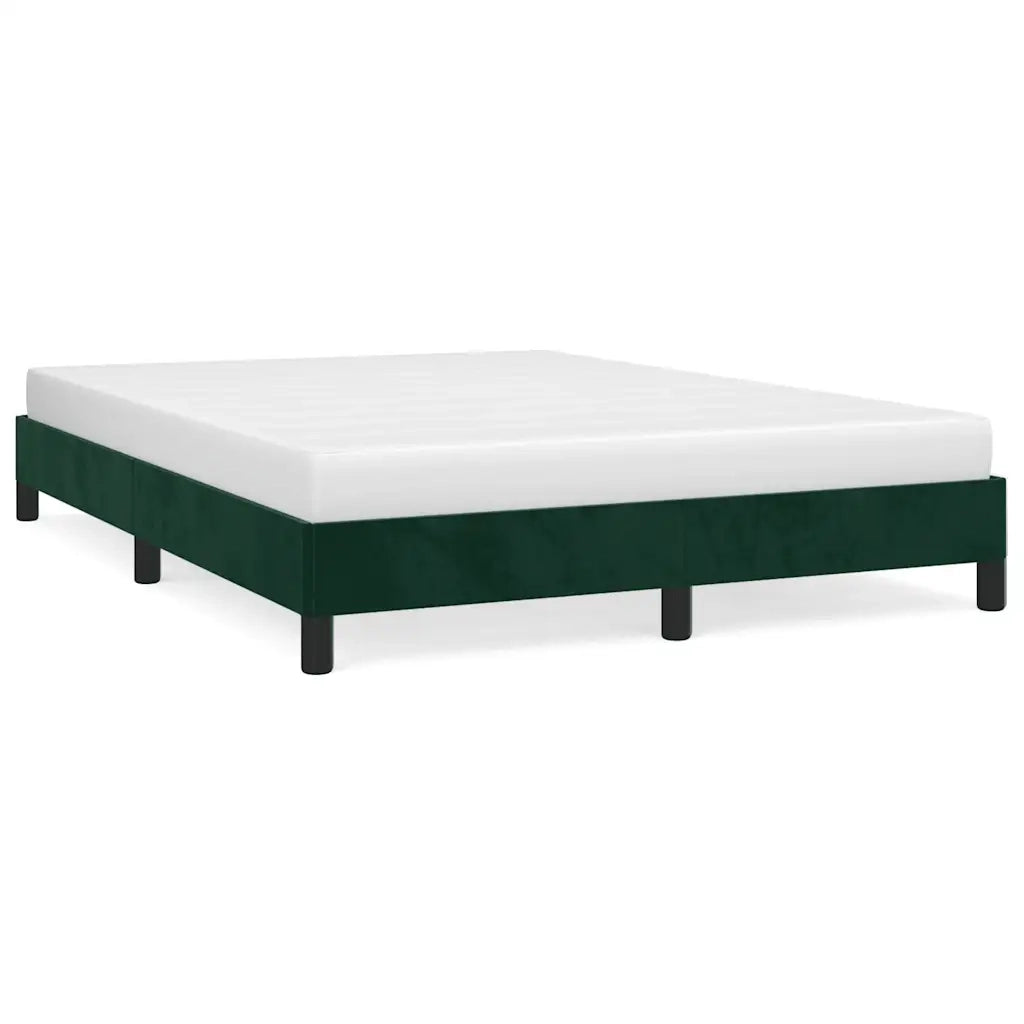 Letto matrimoniale | Letto per adulti | Giroletto senza Materasso Verde Scuro 140x200 cm in Velluto