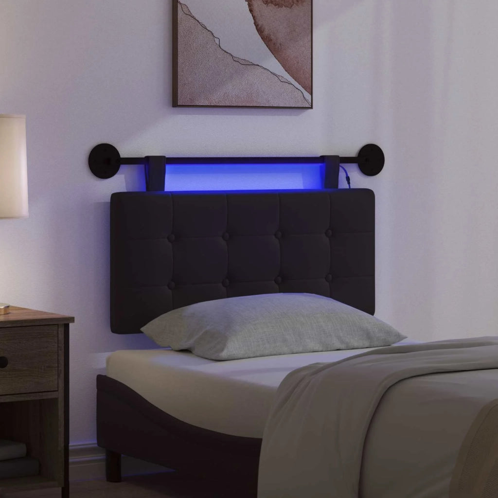 Testiera | Testata sospesa Con luce LED Nero Similpelle