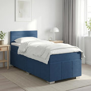 Letto box spring con materasso Blu 100 x 200 cm Tessuto 3451142