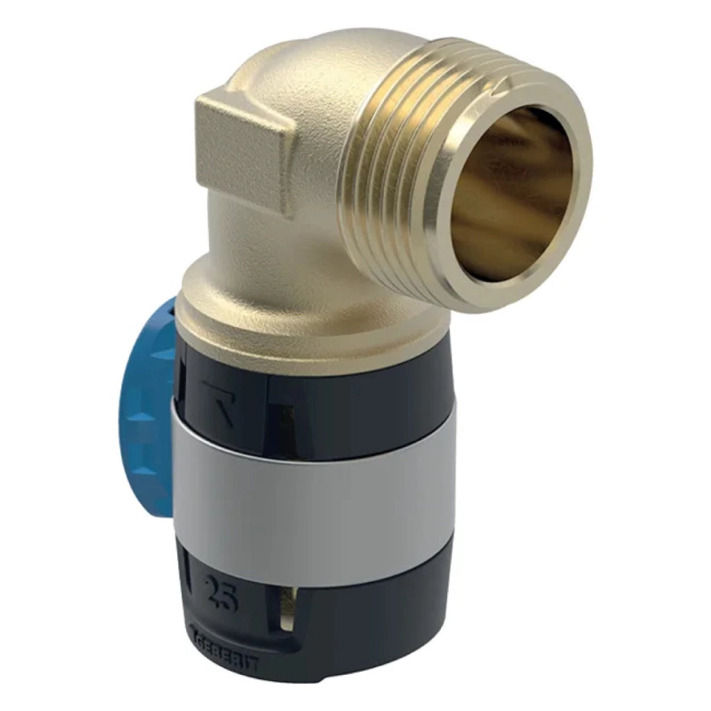 CURVA DI PASSAGGIO 90  ° FLOWFIT CON FILETTO MASCHIO PER MULTISTRATO A PRESSARE 1/2  EE ¸20MM   GEBERIT