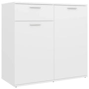 Credenza-Buffet-Armadio da cucina Bianca 80x36x75 cm in Legno Multistrato