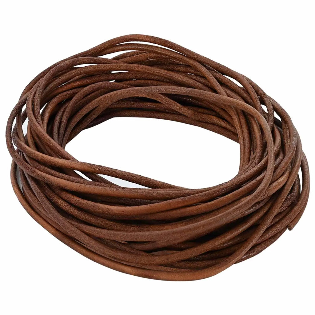 Cordino in Pelle Marrone Chiaro ?2,5 mm x 5 m Pelle CFW3239109