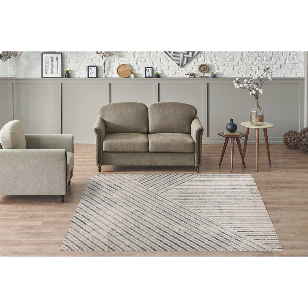Tappeto moderno Rhombus in beige e grigio 80x150 cm