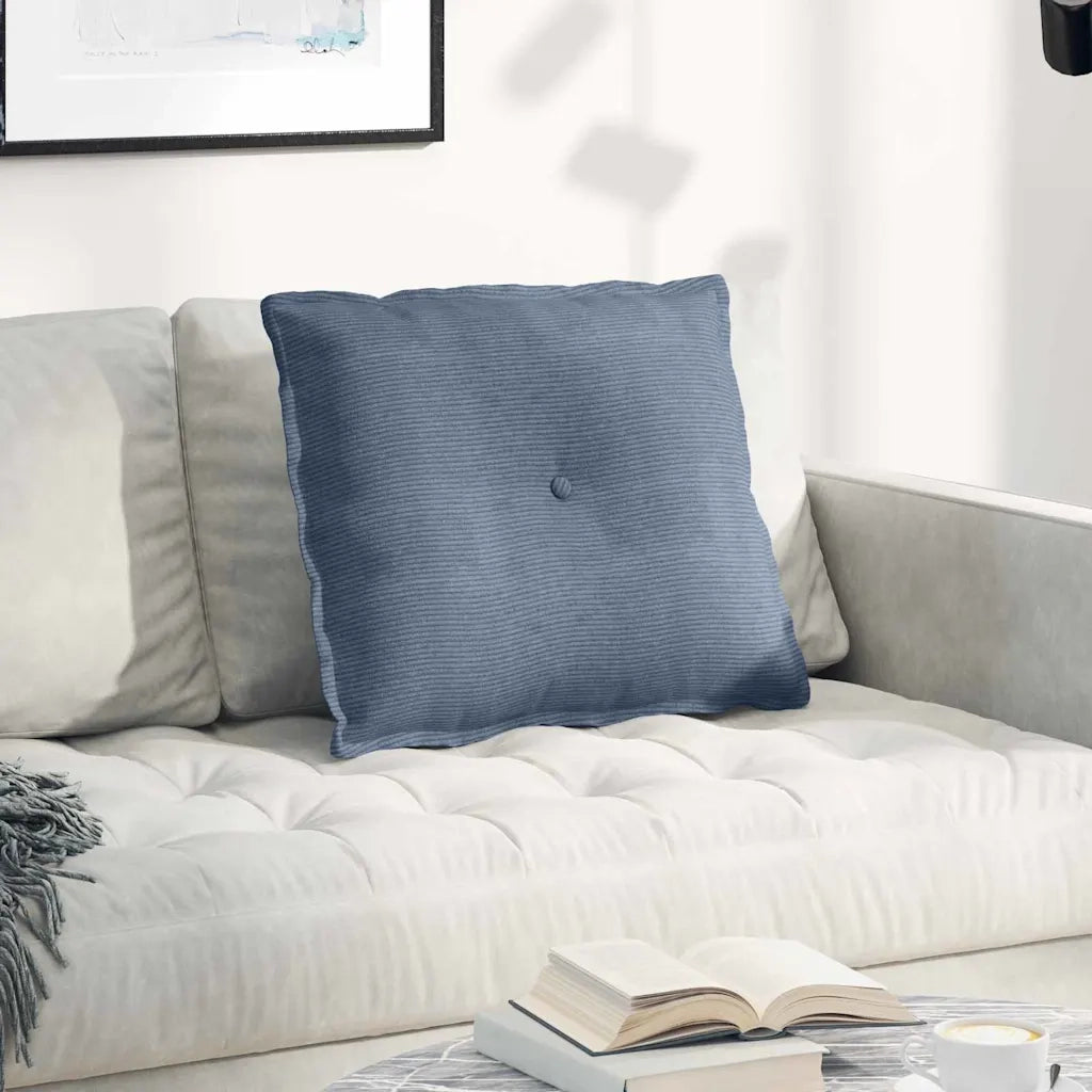 Cuscino per Schiena Blu 60 x 50 cm Tessuto in Cords 42014696