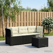 Divano da giardino 3 posti con cuscini in look rattan PP 3443834