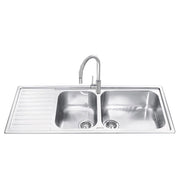Lavello inox 116x50 cm 2 vasche gocciolatoio