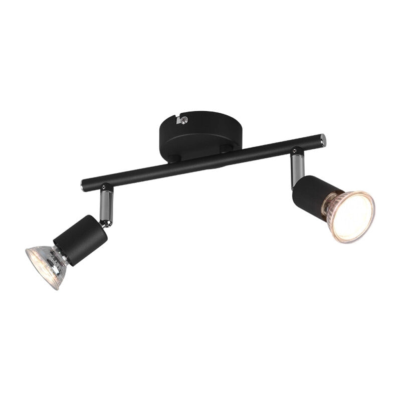 BARRA 2 FARETTI PARIS GU10 NERO