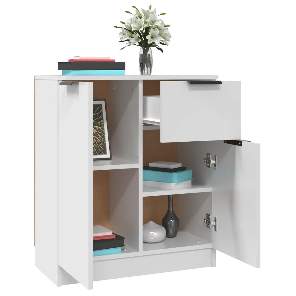 Credenze 2 pz Bianche 60x30x70 cm in Legno Multistrato 3115812