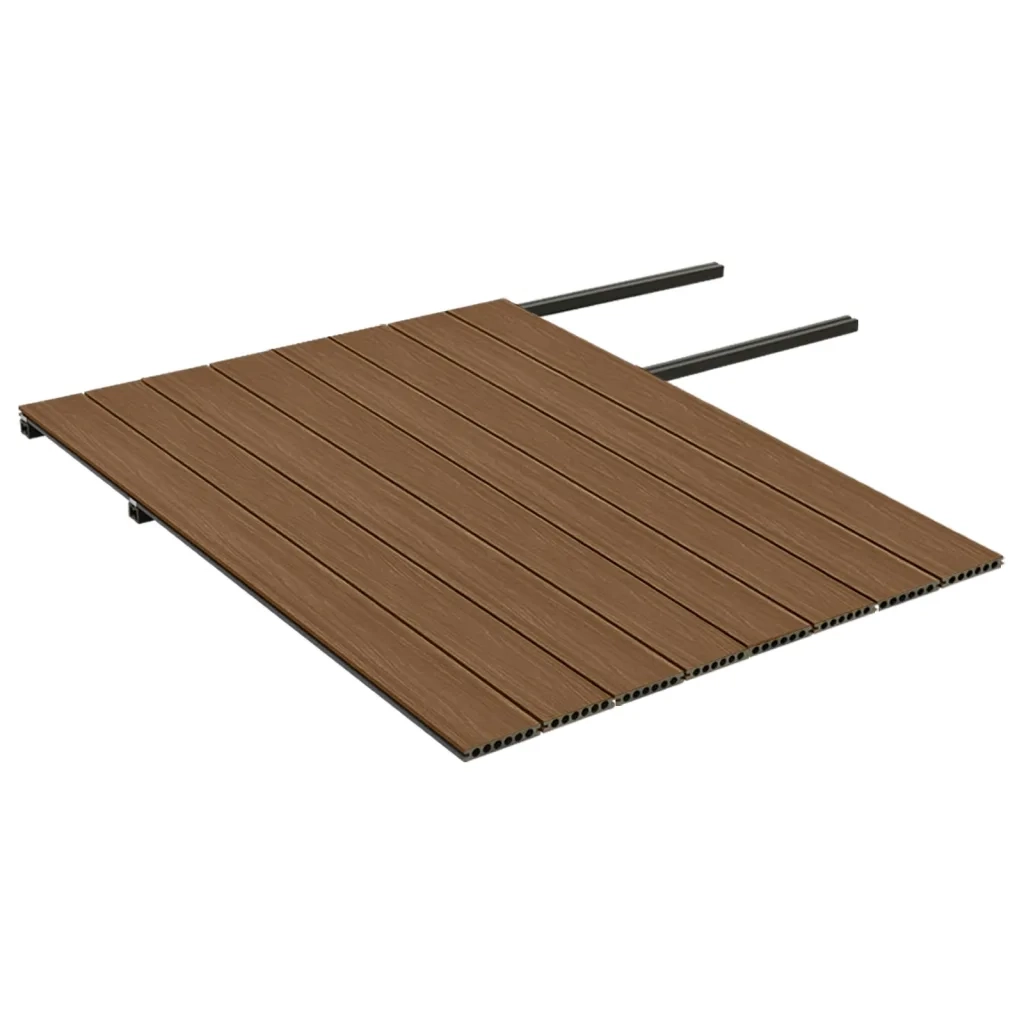 Listoni Decking WPC con Accessori Marroni e Grigi 16 m² 2,2 m 3070464