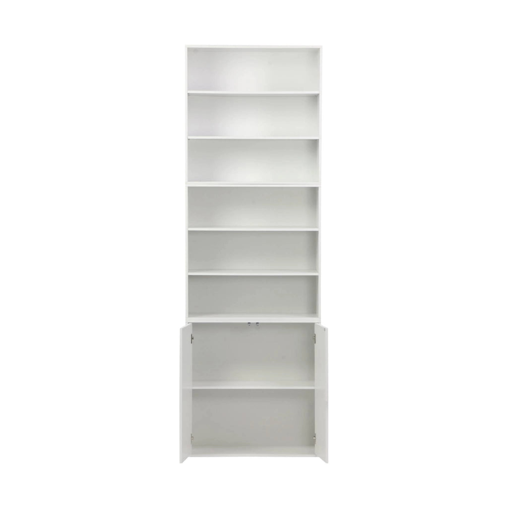 Libreria modulare con 2 ante e 5 livelli, bianco