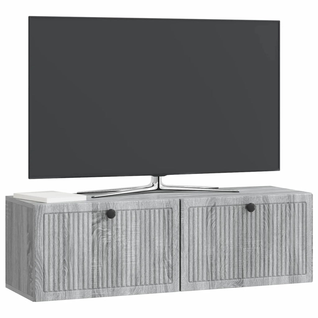 Mobile Porta TV da Muro-Credenza per TV sospesa Grigio Sonoma 98 x 31 x 30 cm 991579