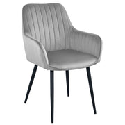 Sedia con braccioli Solden in velluto grigio argento