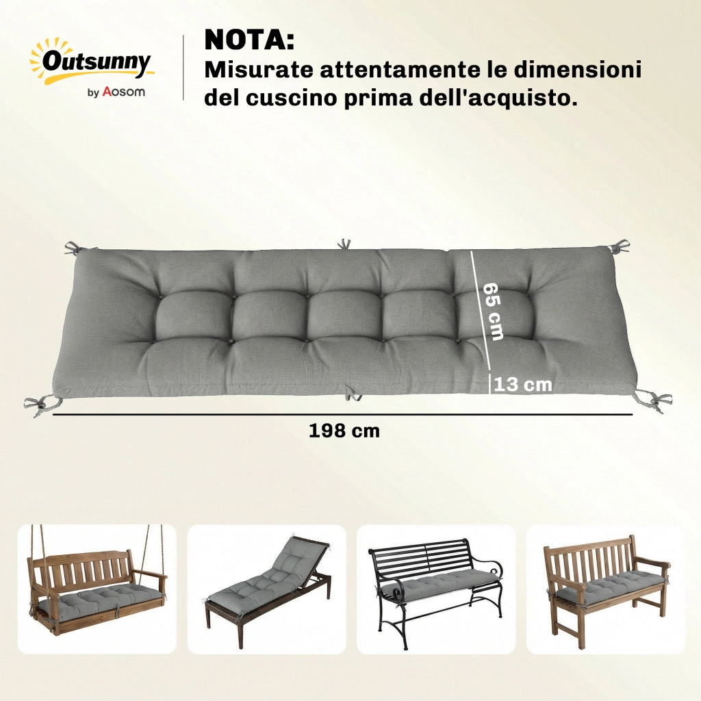 Cuscino per Poltrona da Esterno con Cinghie ¨C Xylo ¨C Grigio Chiaro
