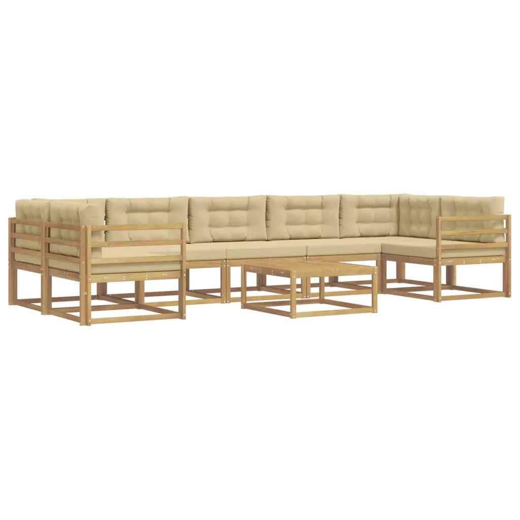 Set di divani da esterno con cuscino 6 pcs Bianco e Beige 3386187