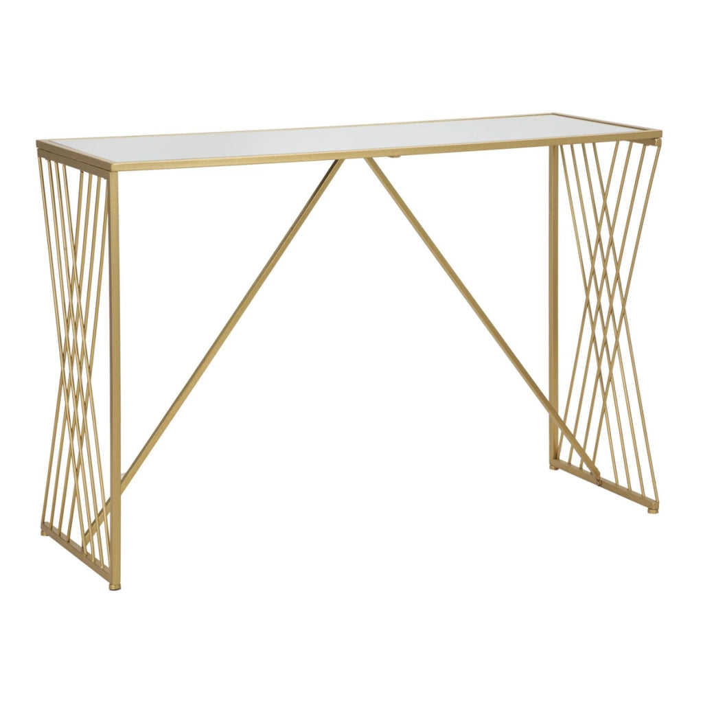 Tavolo Consolle VKH624, Oro, Metallo, 120x40x80 cm