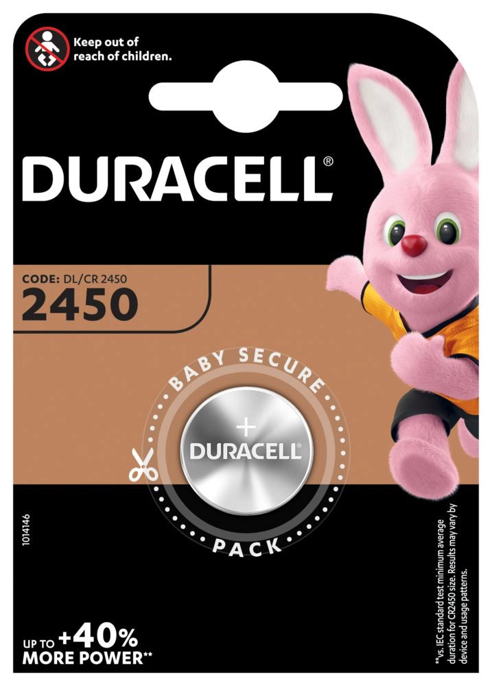BATTERIA a BOTTONE al litio CR2450 DURACELL 3V
