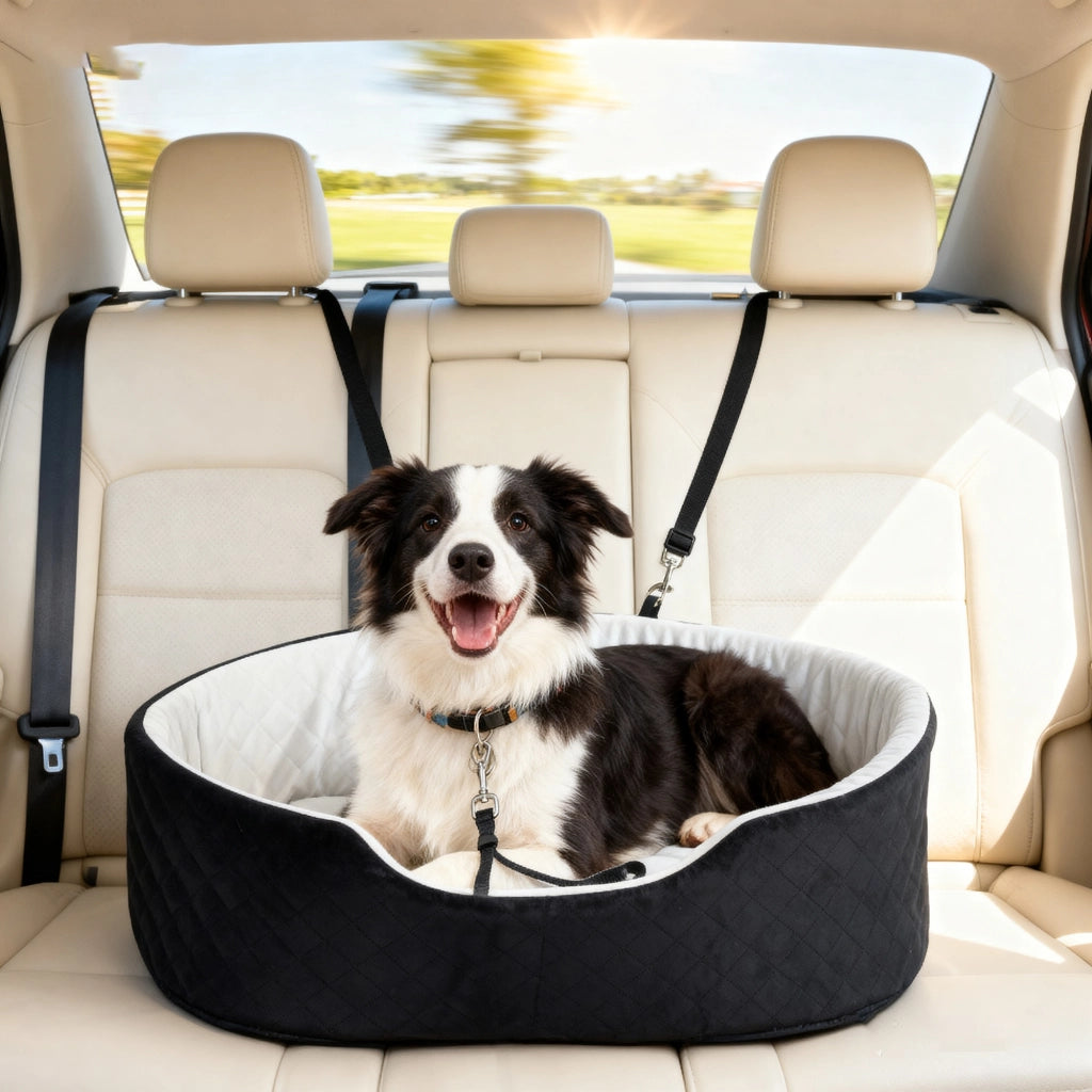 Sedile Auto per Cani Piccoli e Medi ¨C Minimal ¨C Nero 40x60x30