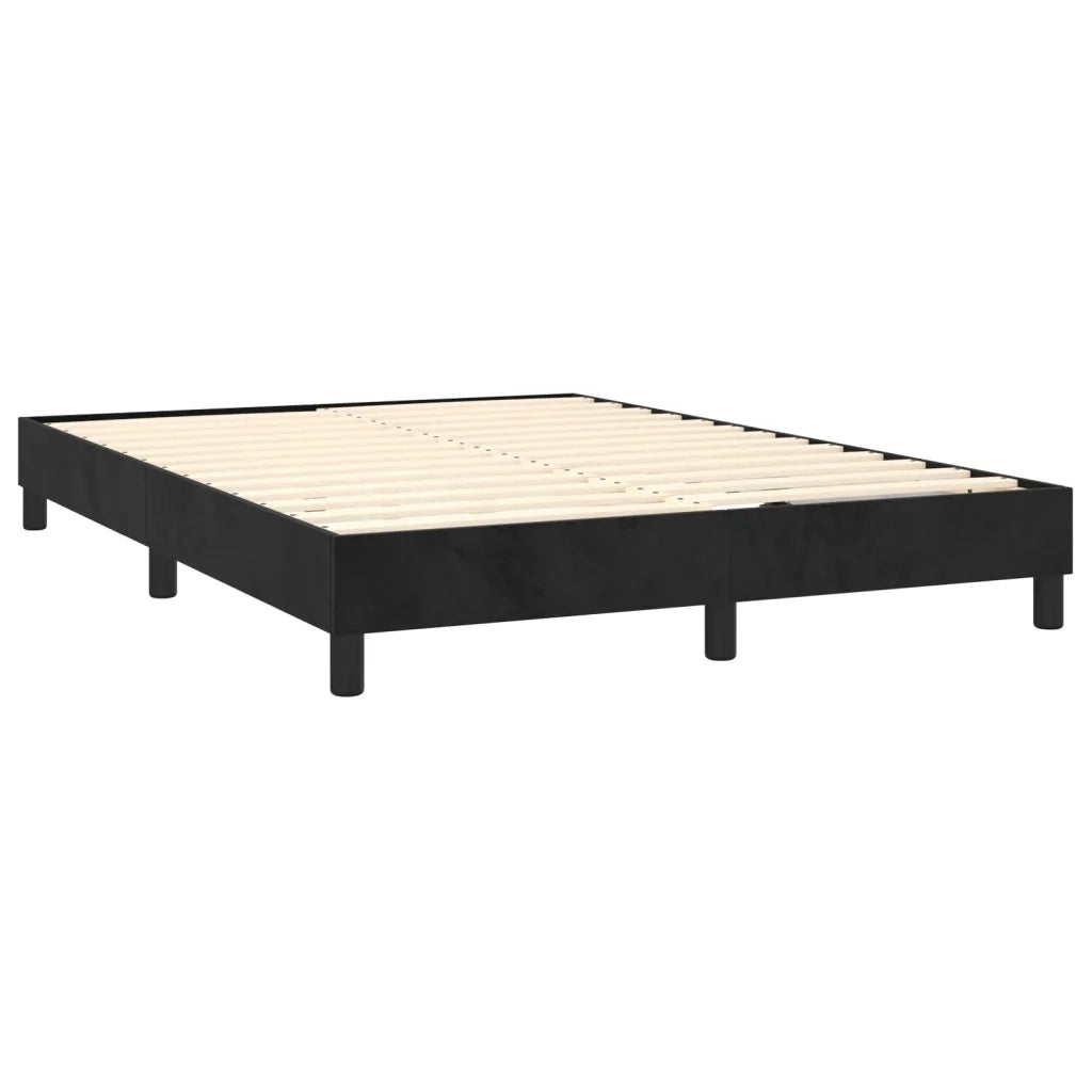 Giroletto a Molle con Materasso Nero 140x190 cm in Velluto 3141181