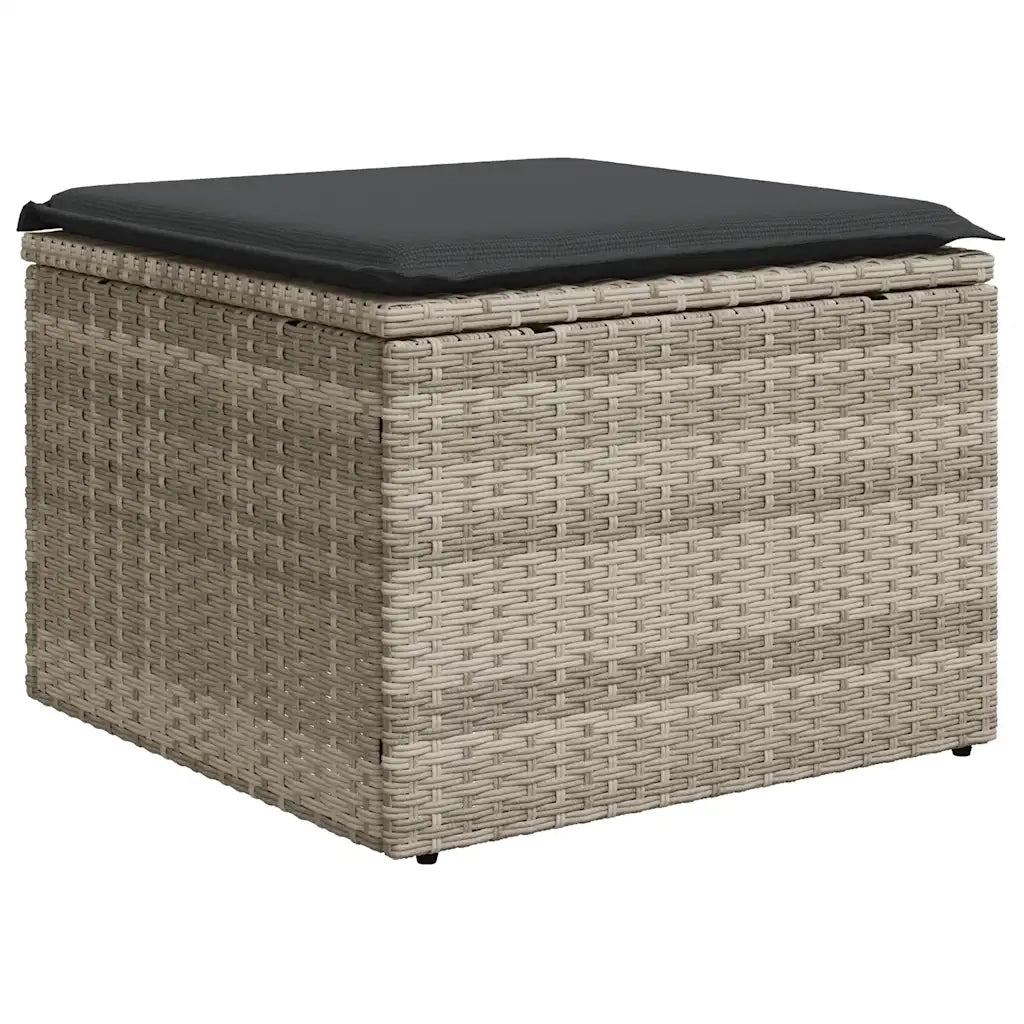Set Divano da Giardino 4pz con Cuscini Grigio Chiaro Polyrattan 3220071