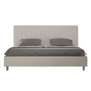 BS COM Letto matrimoniale king size con rete imbottito 200x200 similpelle tortora