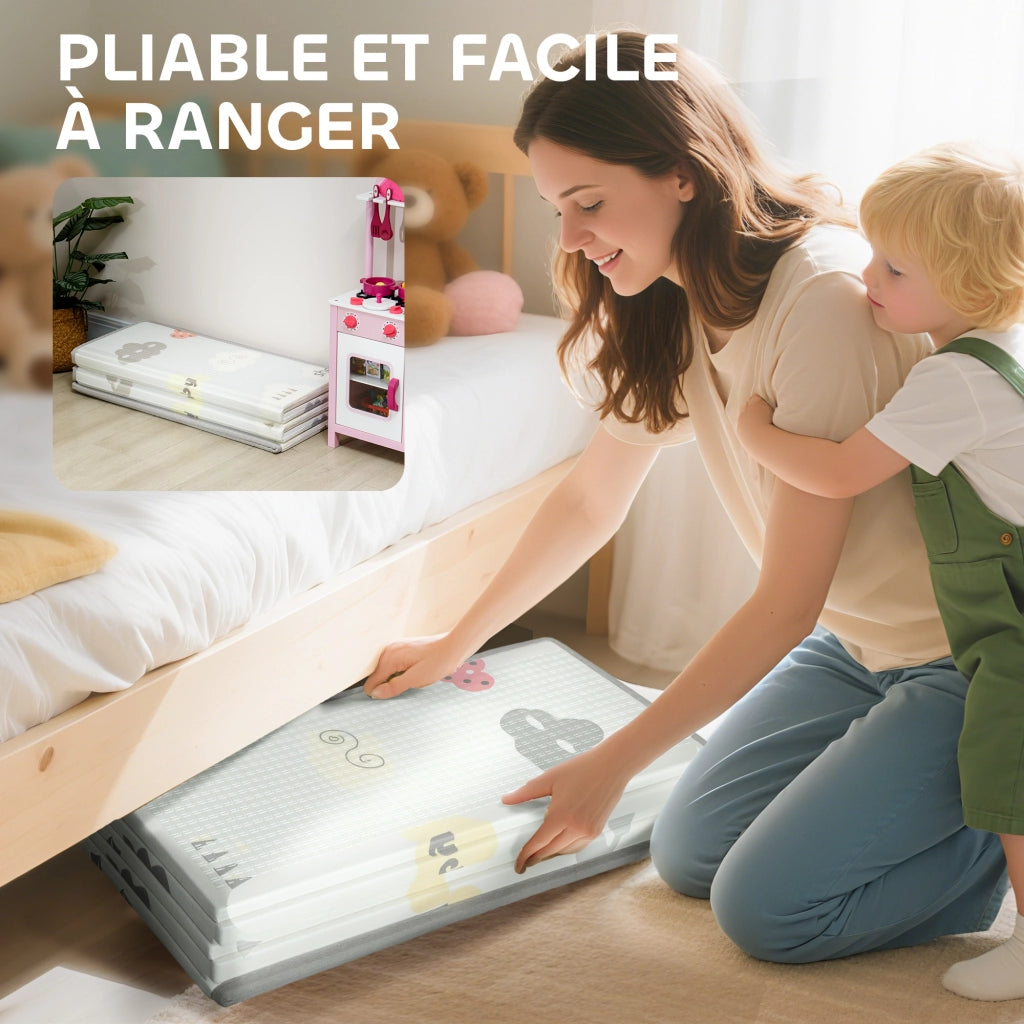 Tappeto gioco bambini pieghevole reversibile ¨C Xylo ¨C schiuma 200x180x1,5cm multicolore