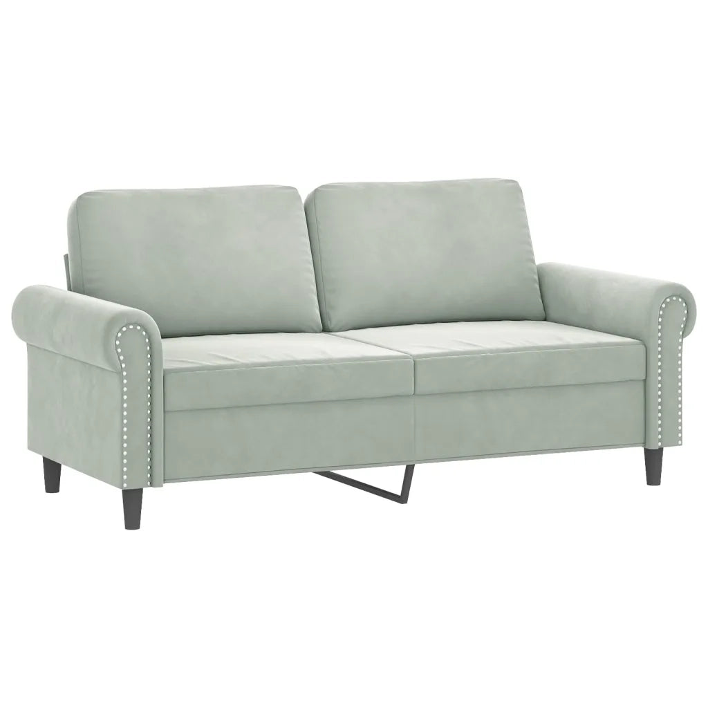 Set di Divani 3 pz con Cuscini Grigio Chiaro in Velluto 3202220