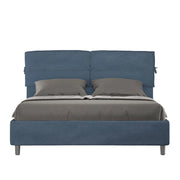 Letto Matrimoniale 160x210 cm con Rete e Contenitore Nandy Blu