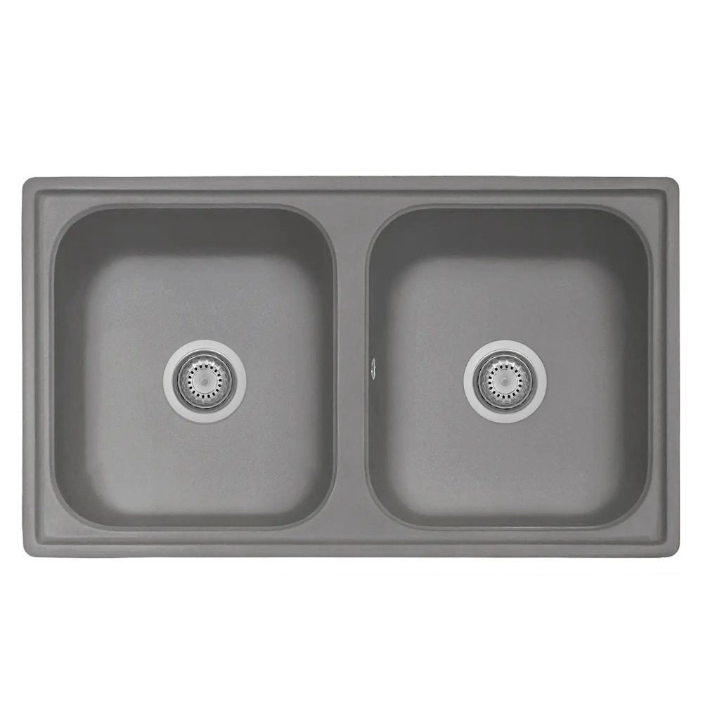 Lavello 86x50 cm 2 vasche croma Samet