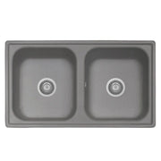 Lavello 86x50 cm 2 vasche croma Samet