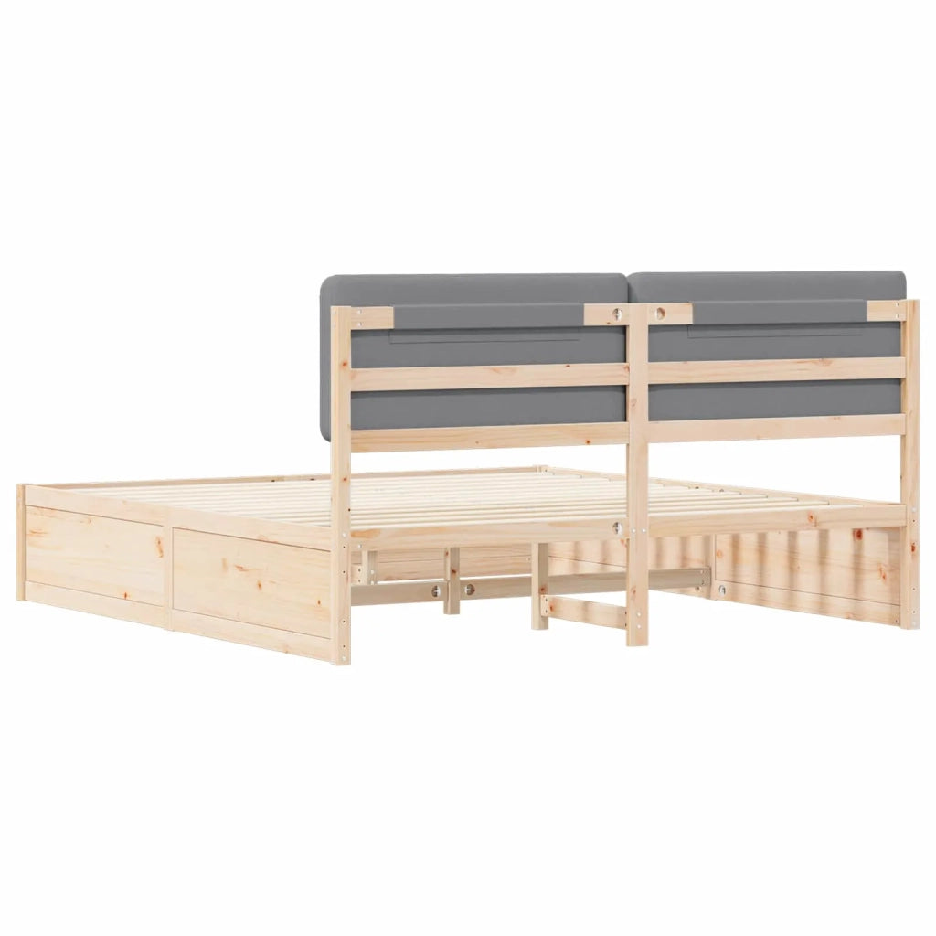 Letto con Testiera Rivestita-Struttura Letto con Testiera Grigio chiaro 200 x 200 cm 909745