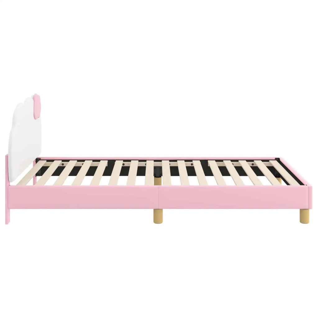 Struttura letto bambini con testata Rosa 90 x 190 cm PU