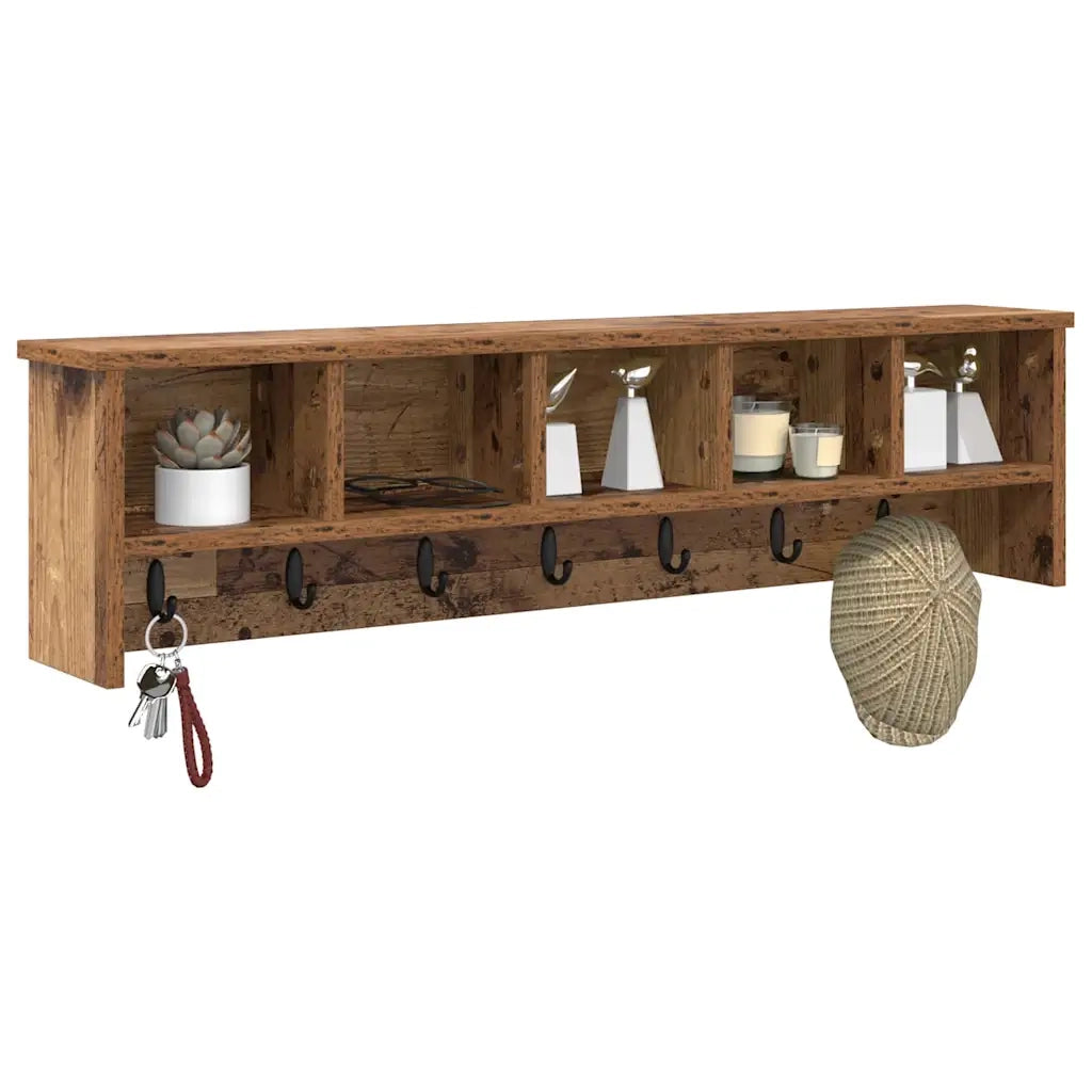 Appendiabiti a muro Legno vecchio 100 x 16 x 26 cm 874329