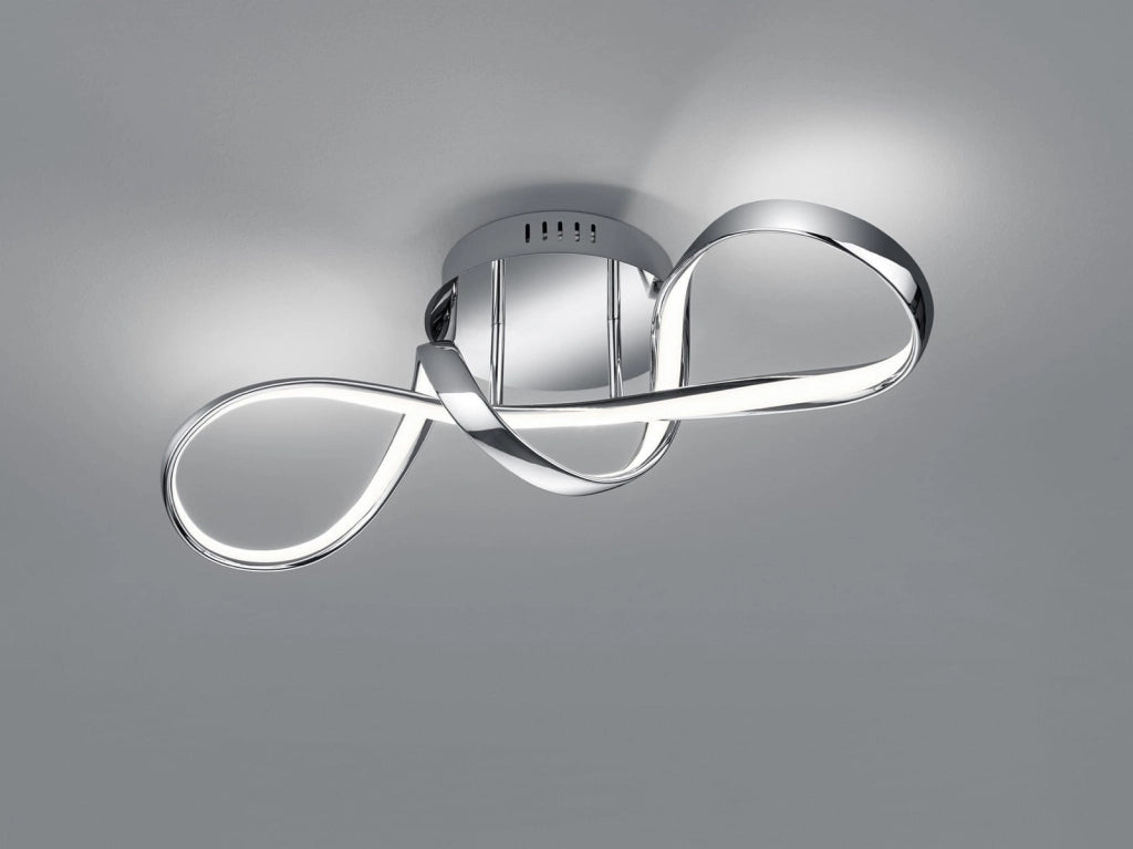 Plafoniera moderna PERUGIA cromata LED 28W 4000K 60cm