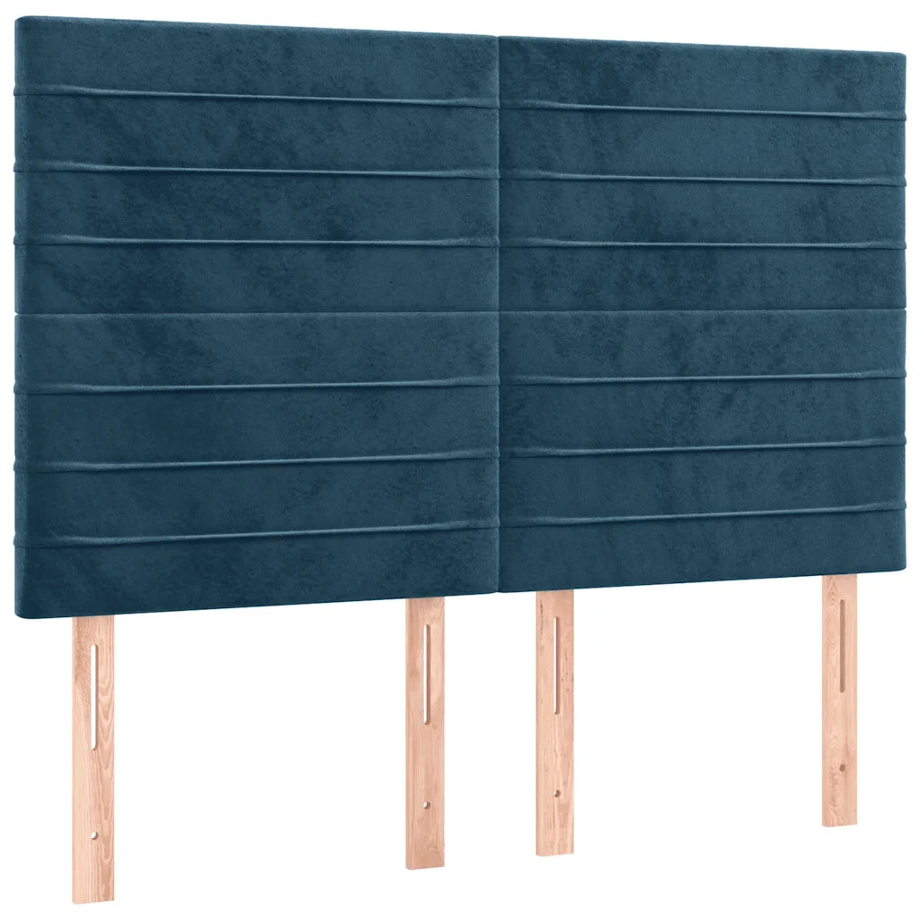 Letto a Molle con Materasso e LED Blu Scuro 140x200 cm