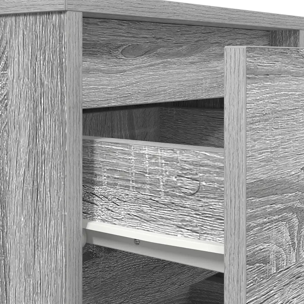 Comodino con Luci LED Grigio Sonoma 38x34x65 cm 861306