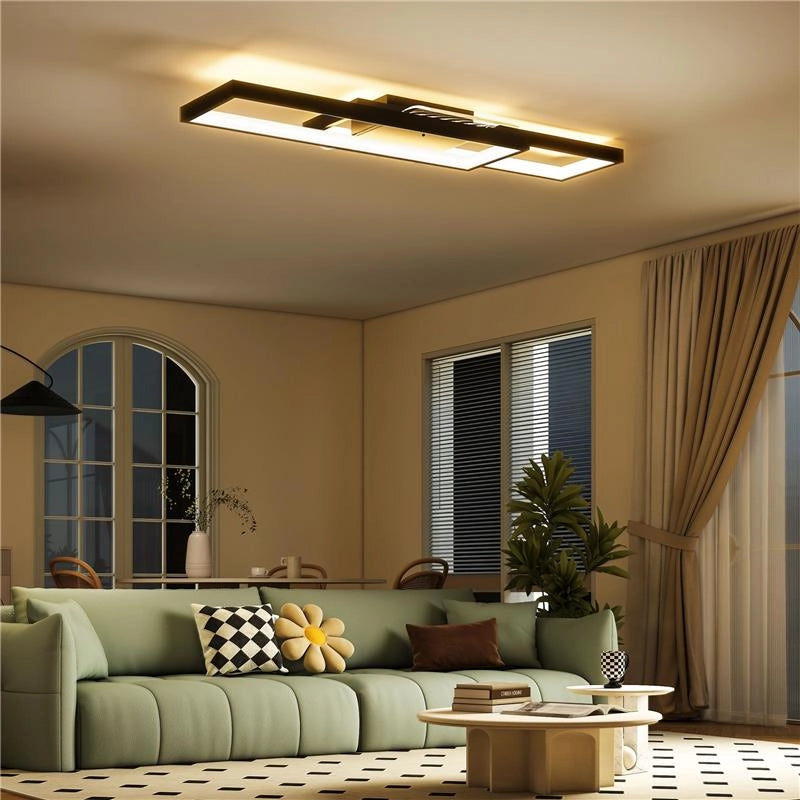 LAMPADA LED A SOFFITTO DIMMERABILE 3000-6000K CON TELECOMANDO E INTERRUTTORE, 70X30 CM, NERO