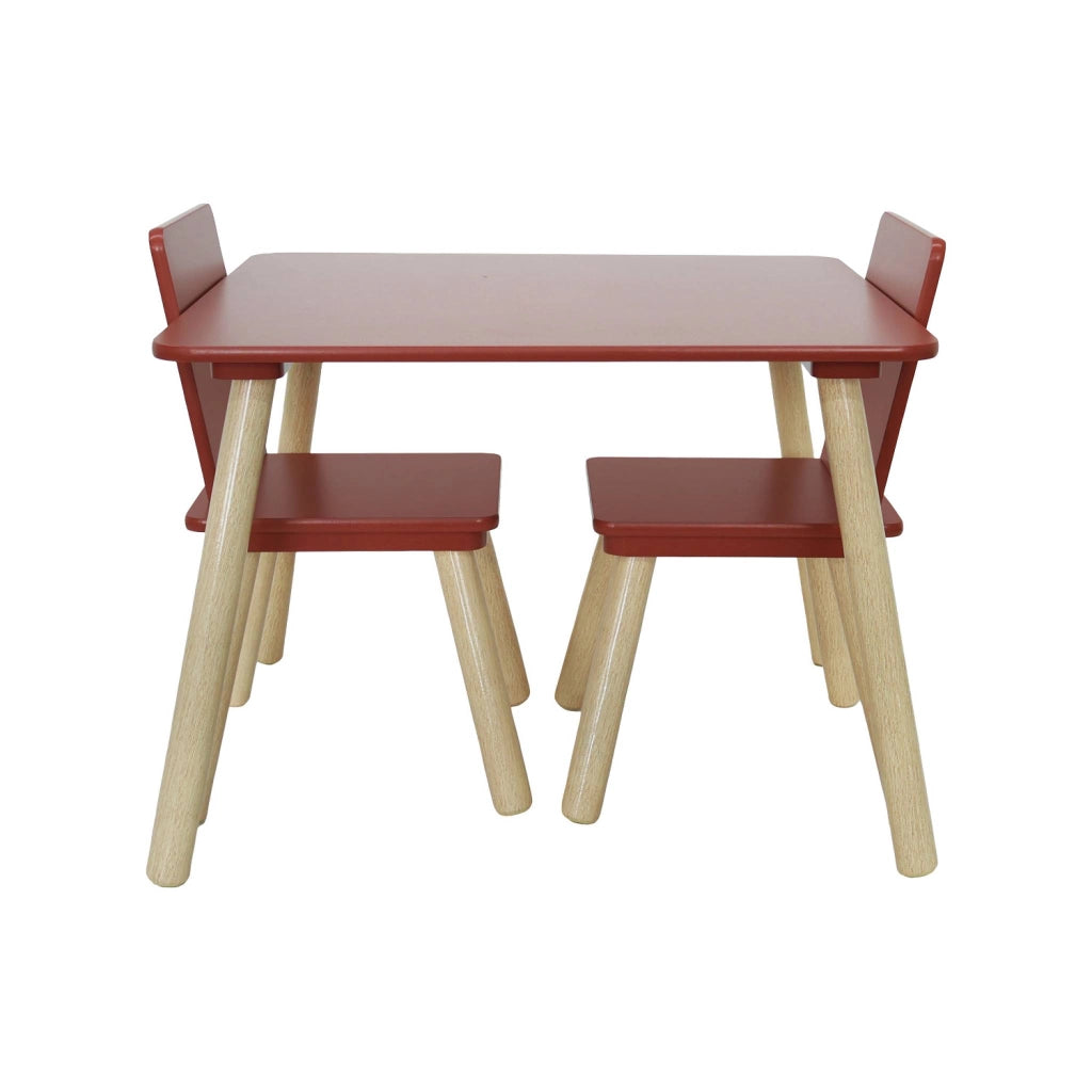 Set tavolo e 2 sedie per bambini, terracotta