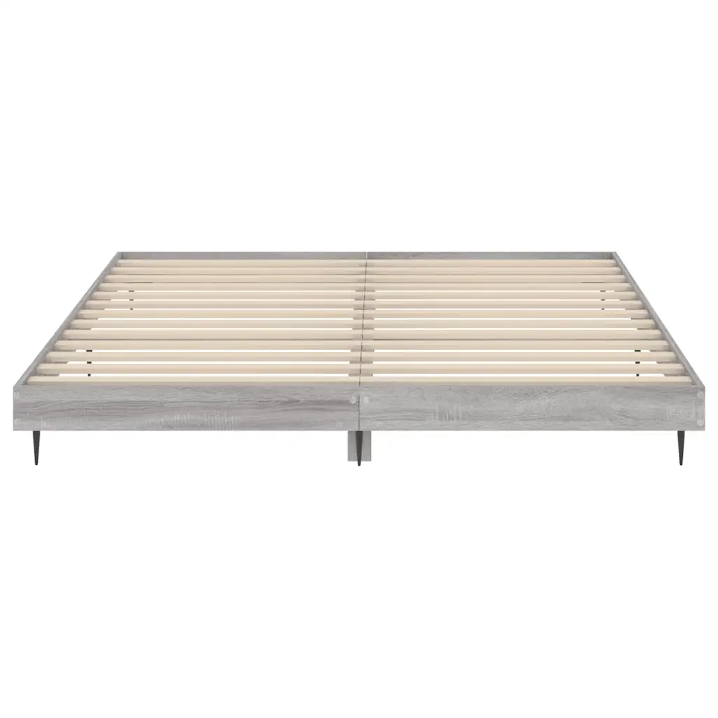 Letto matrimoniale | Letto per adulti | Giroletto Grigio Sonoma 200x200 cm in Legno Multistrato