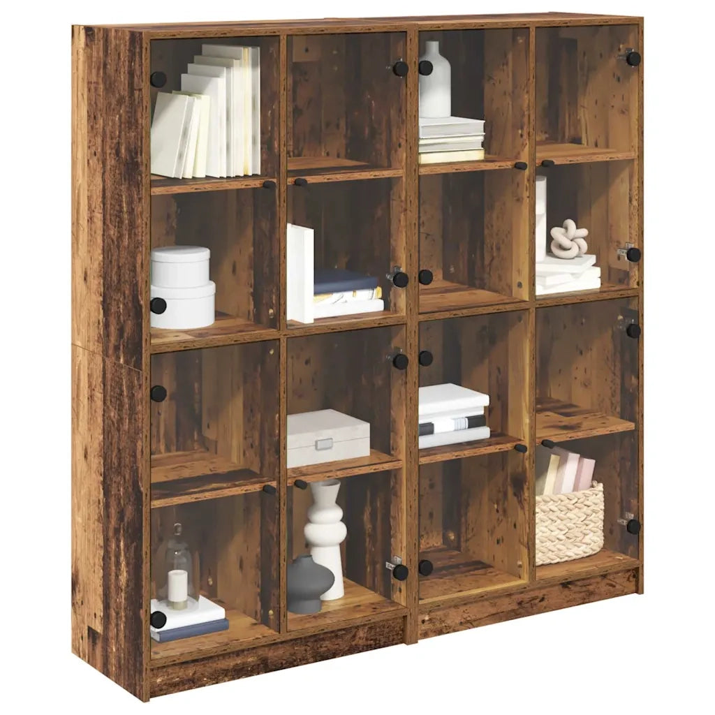 Credenza 2 pcs Legno vecchio 68 x 37 x 142 cm Legno multistrato