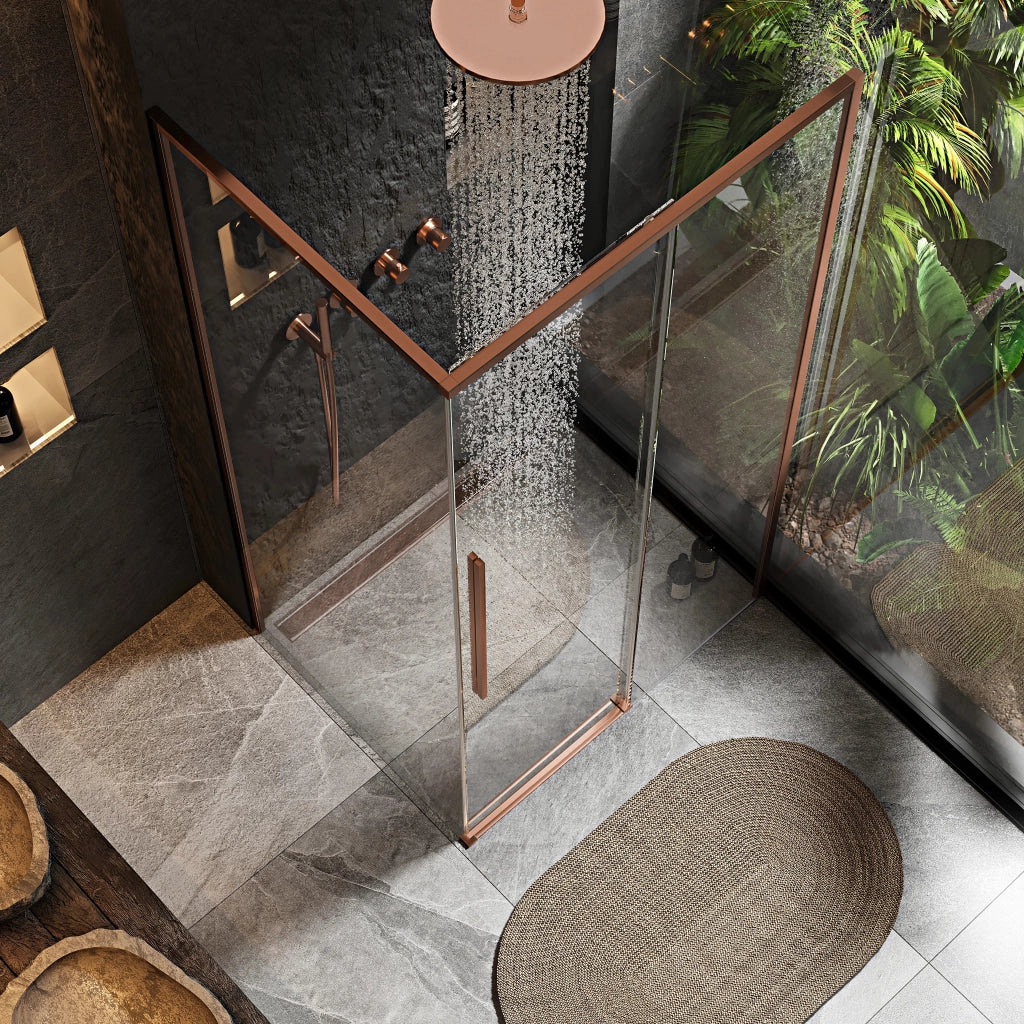 Cabina Doccia Solar Copper Brush 100x80 senza piatto doccia