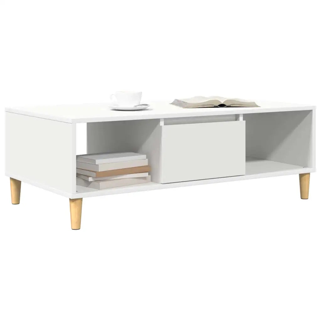 Tavolino da salotto Bianco 102 x 55 x 35 cm Legno multistrato 876189