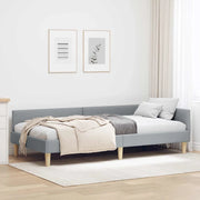 Cornice del letto ad angolo Grigio chiaro 80 x 200 cm Tessuto 42016101