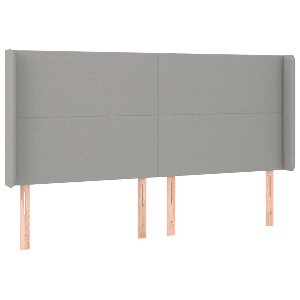 Letto a Molle Materasso e LED Grigio Chiaro 160x200 cm Tessuto